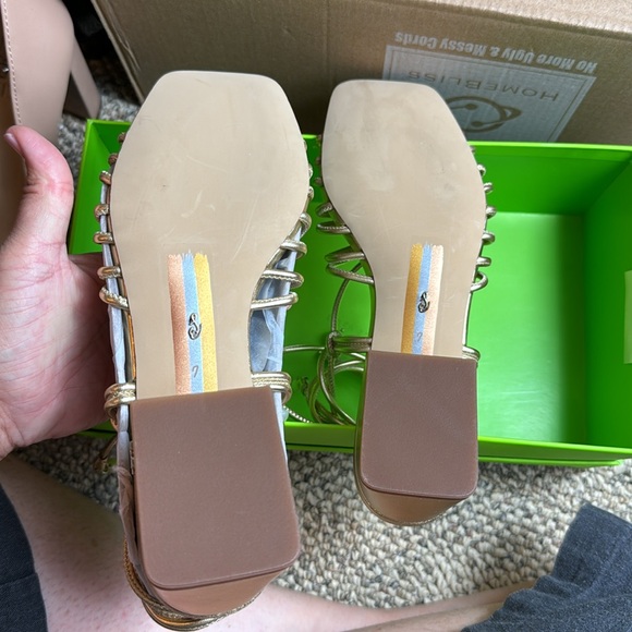 NWTIB - Sam Edelman Women's Westley Sandal, Heeled Sandal, Gold - Size 7 😍😍 - Picture 8 of 10
